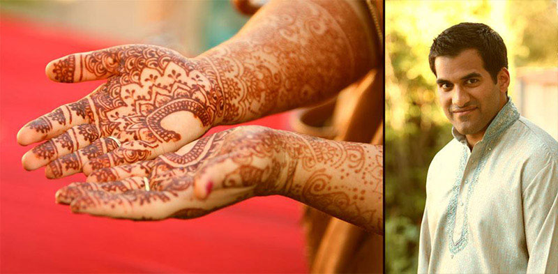 Bride showing her Henna